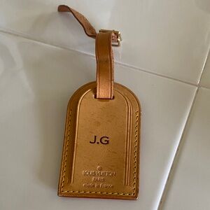 Louis Vuitton Tan Leather Luggage Tag